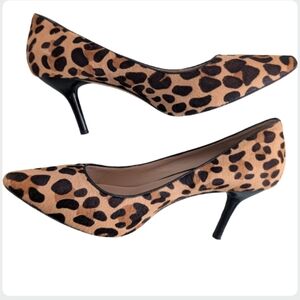 Via Spiga Leopard Print Pointed Toe Pumps Size 10 - Excellent Condition